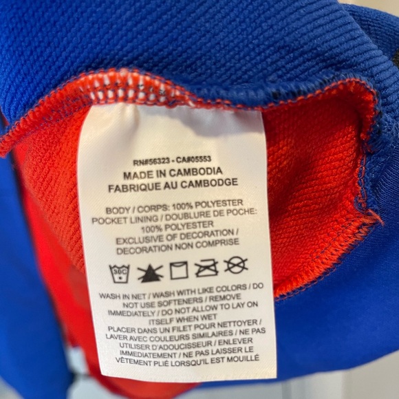 Nike Men's Dri-FIT Colorblock Full-Zip Hoodie XL-Tall Black, Red & Blue - Picture 15 of 15